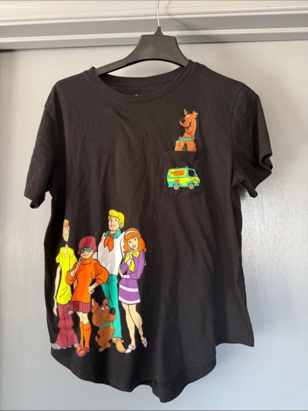 Scoobie Doo Black Graphic Tee Youth sz XXL (19)  Short Sleeve